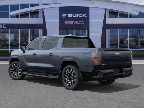 Deep Ocean Metallic 2026 GMC Sierra EV Extended Range Elevation