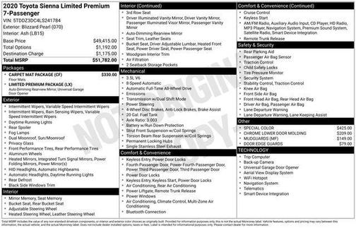 2020 Toyota Sienna Limited Premium
