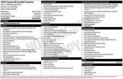 Ice Cap 2025 Toyota GR Corolla Premium