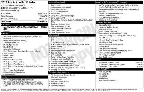 2026 Toyota Corolla LE