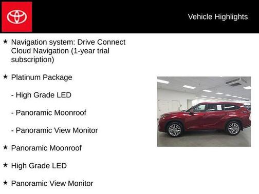 Ruby Flare Pearl 2023 Toyota Highlander Hybrid Platinum