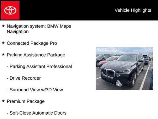 Black Sapphire Metallic 2024 BMW X7 xDrive40i