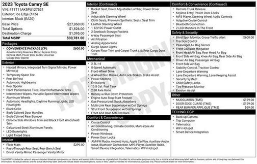 Ice Edge 2023 Toyota Camry SE