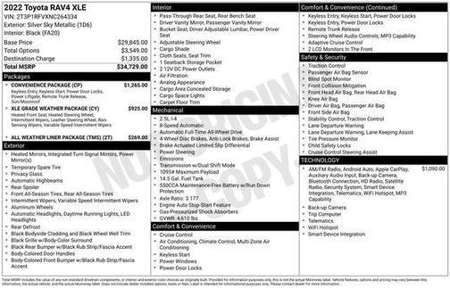 Silver Sky Metallic 2022 Toyota RAV4 XLE