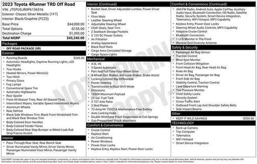 Classic Silver Metallic 2023 Toyota 4Runner TRD Off Road