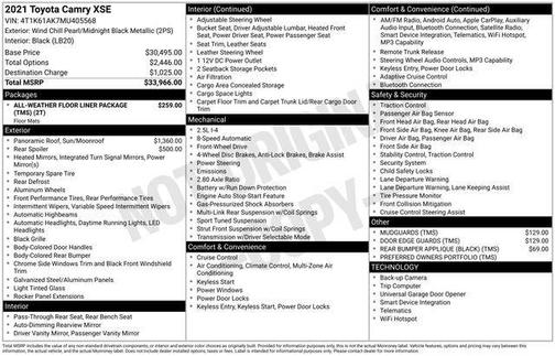 Wind Chill Pearl 2021 Toyota Camry XSE