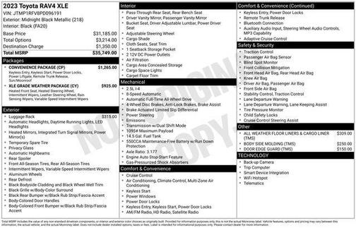 Midnight Black Metallic 2023 Toyota RAV4 XLE