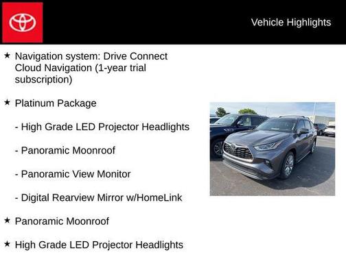 Magnetic Gray Metallic 2024 Toyota Highlander Platinum