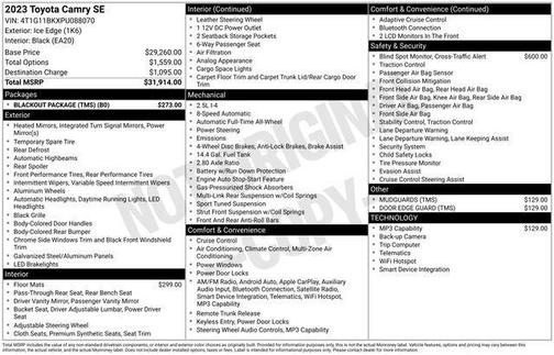 Ice Edge 2023 Toyota Camry SE