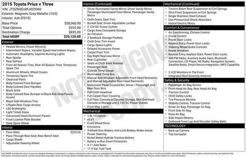 Magnetic Gray Metallic 2015 Toyota Prius v Five