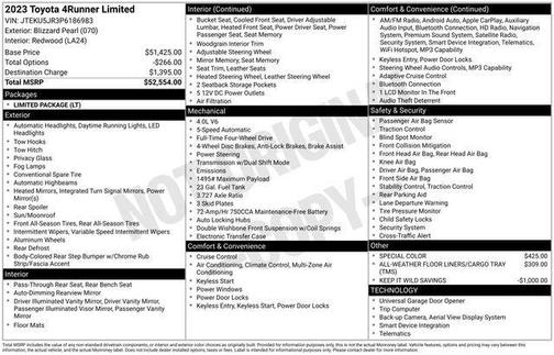 Blizzard Pearl 2023 Toyota 4Runner Limited