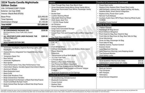 2024 Toyota Corolla Nightshade Edition