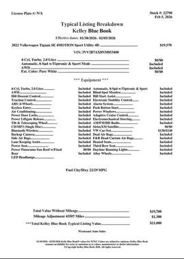 2022 Volkswagen Tiguan 2.0T SE 4MOTION