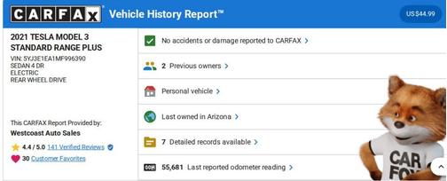 2021 Tesla Model 3 Standard Range Plus
