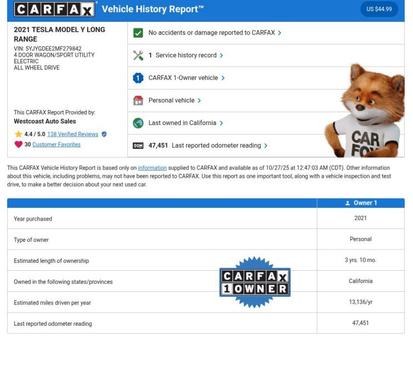2021 Tesla Model Y Long Range Dual Motor All-Wheel Drive