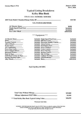 2019 Tesla Model 3 Standard Range Plus