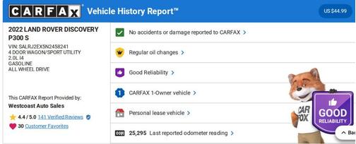 2022 Land Rover Discovery P300 S