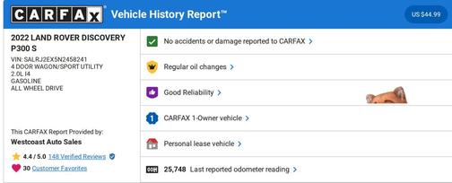 2022 Land Rover Discovery P300 S