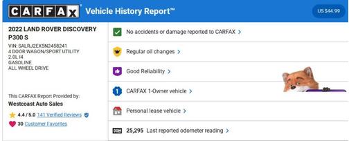 2022 Land Rover Discovery P300 S