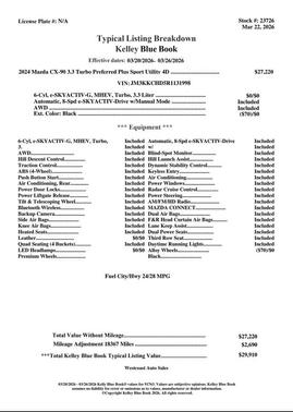 Jet Black Mica 2024 Mazda CX-90 3.3 Turbo Preferred Plus