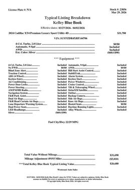 Argent Silver Metallic 2024 Cadillac XT4 Premium Luxury