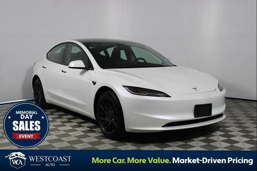 Pearl White Multi-Coat 2025 Tesla Model 3 Long Range