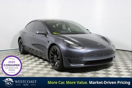 Gray 2022 Tesla Model 3 Performance