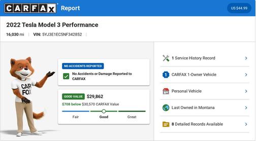 Gray 2022 Tesla Model 3 Performance