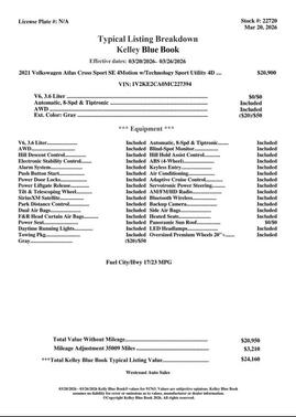 Gray 2021 Volkswagen Atlas Cross Sport 3.6L V6 SE w/Technology