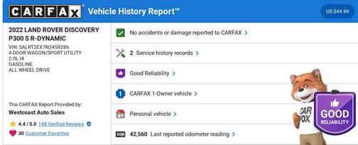 2022 Land Rover Discovery P300 S R-Dynamic