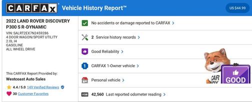 2022 Land Rover Discovery P300 S R-Dynamic