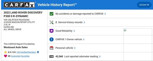 2022 Land Rover Discovery P300 S R-Dynamic