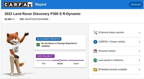 2022 Land Rover Discovery P300 S R-Dynamic