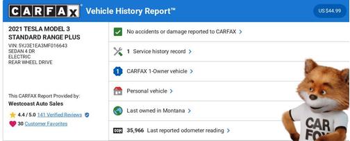 2021 Tesla Model 3 Standard Range Plus