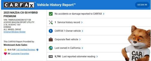 2025 Mazda CX-50 Hybrid Premium Package