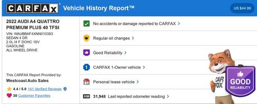 2022 Audi A4 40 Premium Plus