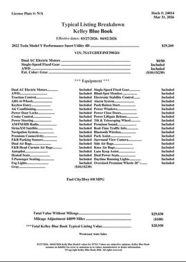 Gray 2022 Tesla Model Y Performance Dual Motor All-Wheel Drive