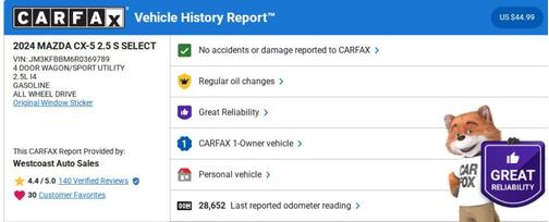 2024 Mazda CX-5 2.5 S Select Package