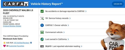 2020 Chevrolet Malibu 1LS
