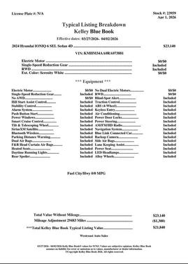 Serenity White 2024 Hyundai IONIQ 6 SEL