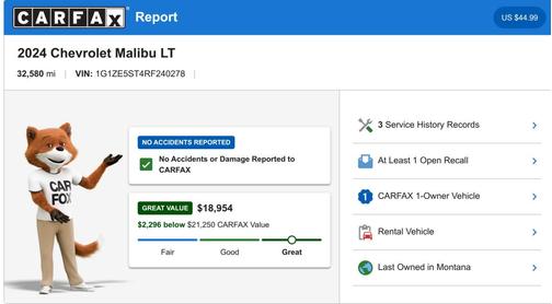 Summit White 2024 Chevrolet Malibu FWD 2LT