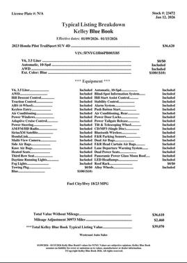 2023 Honda Pilot AWD TrailSport