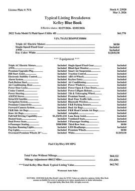 2022 Tesla Model X Plaid Tri Motor All-Wheel Drive