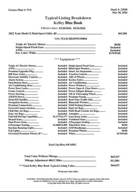 2022 Tesla Model X Plaid Tri Motor All-Wheel Drive