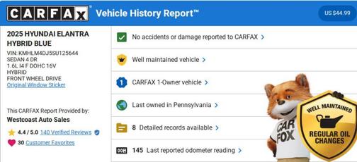 2025 Hyundai ELANTRA HEV Blue