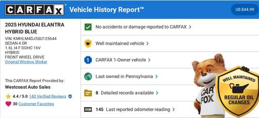 2025 Hyundai ELANTRA HEV Blue