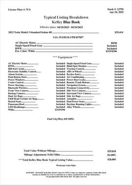 2023 Tesla Model 3 Standard Range