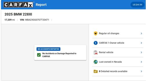Alpine White 2025 BMW 228 Gran Coupe xDrive