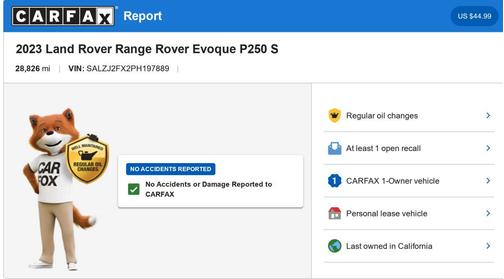 Fuji White 2023 Land Rover Range Rover Evoque S