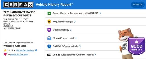 2023 Land Rover Range Rover Evoque S